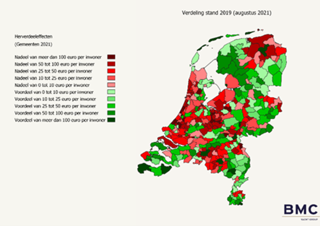 Kaart 2 Herverdeeleffecten gemeentefonds